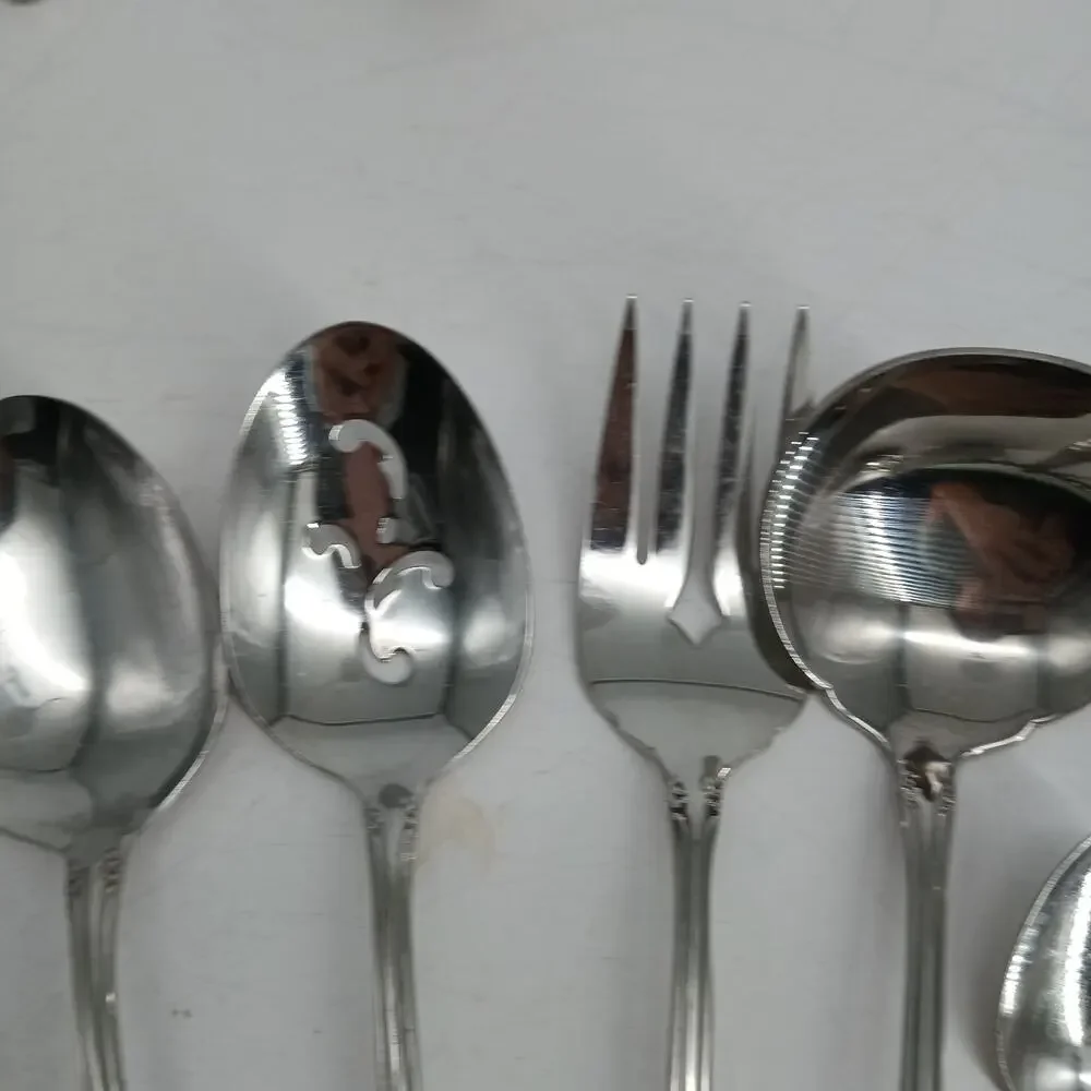 7X Serving Oneida CHATEAU Stainless Ladle Sugar Spoon Toddler Slotted Glossy USA